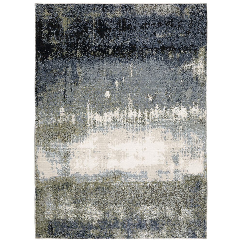 7×10 Sphinx Blue Abstract Smeared Stained Area Rug 5571H – Aprx 7′ 10″ x 10′ 10″