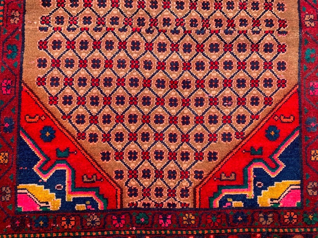 Vintage Afghan Runner, Kitchen Runner, Hallway Runner, Wool Runner,4×8 ft