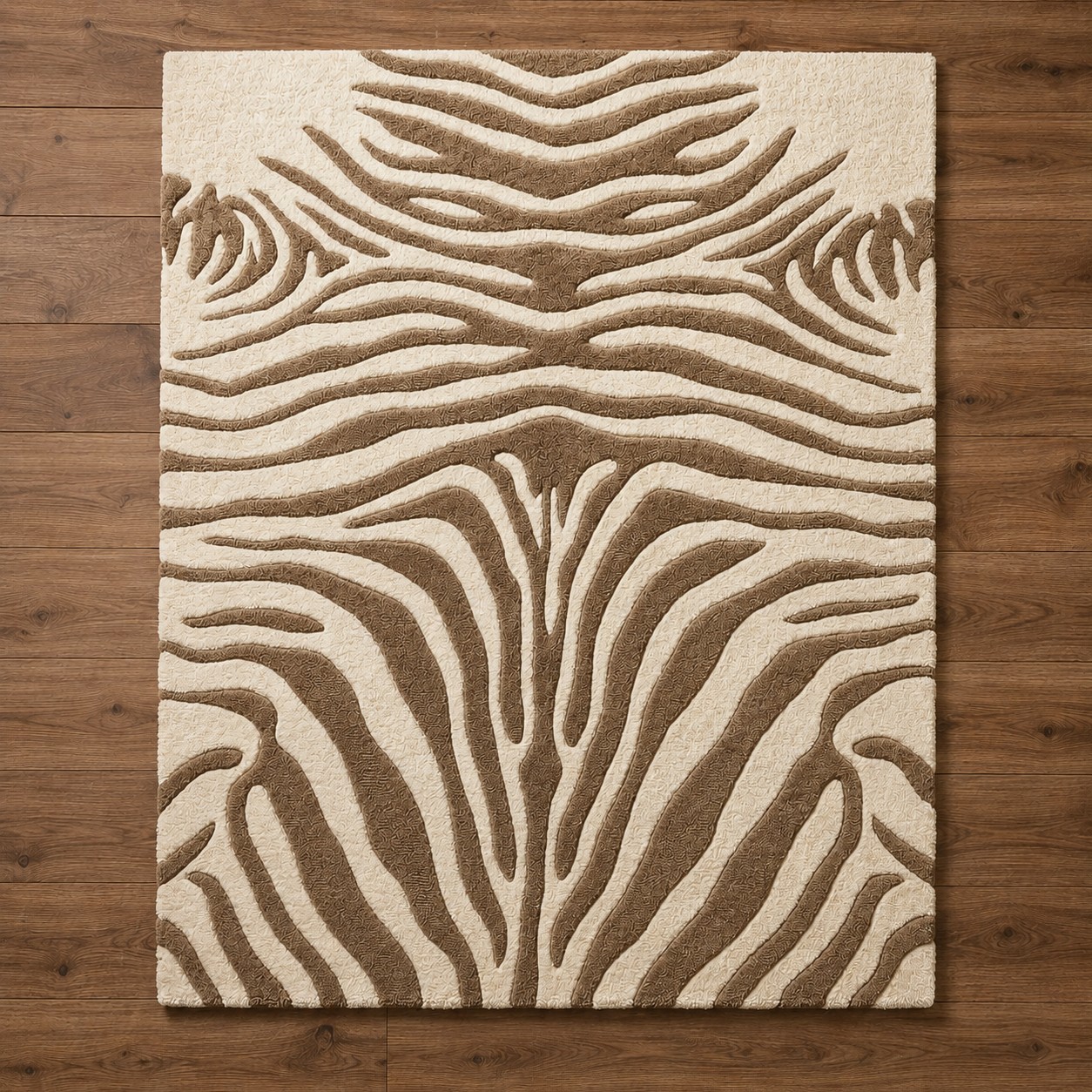 Zebra Hand Tufted Wool Rug 4×6 Animal Print Area Rug Modern Living Room Decor