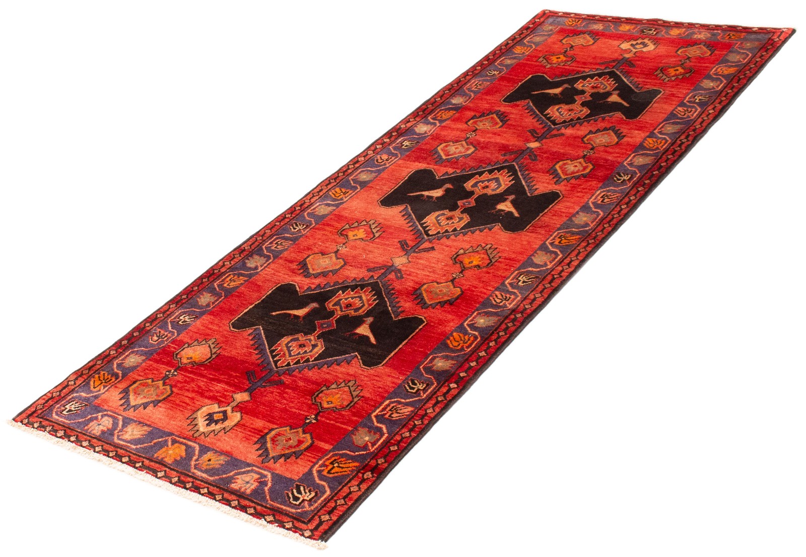 3’7″ x 10’2″ Vintage Hand-knotted Runner Rug Traditional Oriental Wool Carpet
