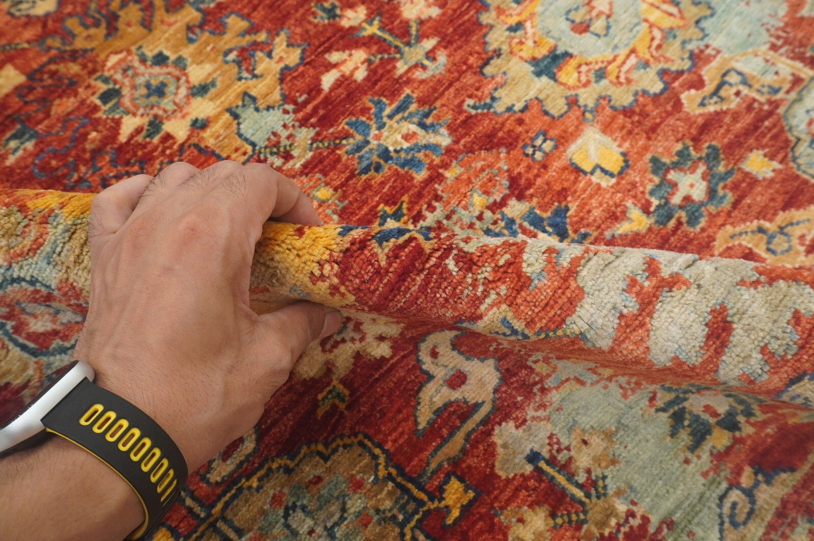 3 x 6 ft Red Bidjar Modern Oriental Afghan Hand Knotted Transitional Area Rug