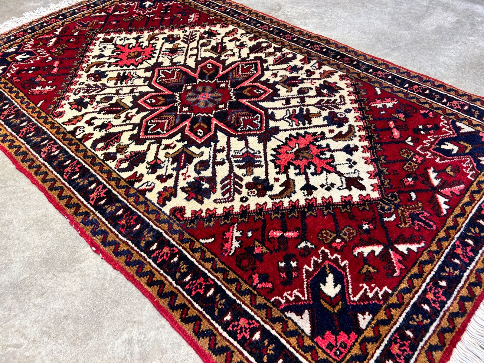 3’1″x5′ Hand-Knotted 100% Wool Pile Herize Rug