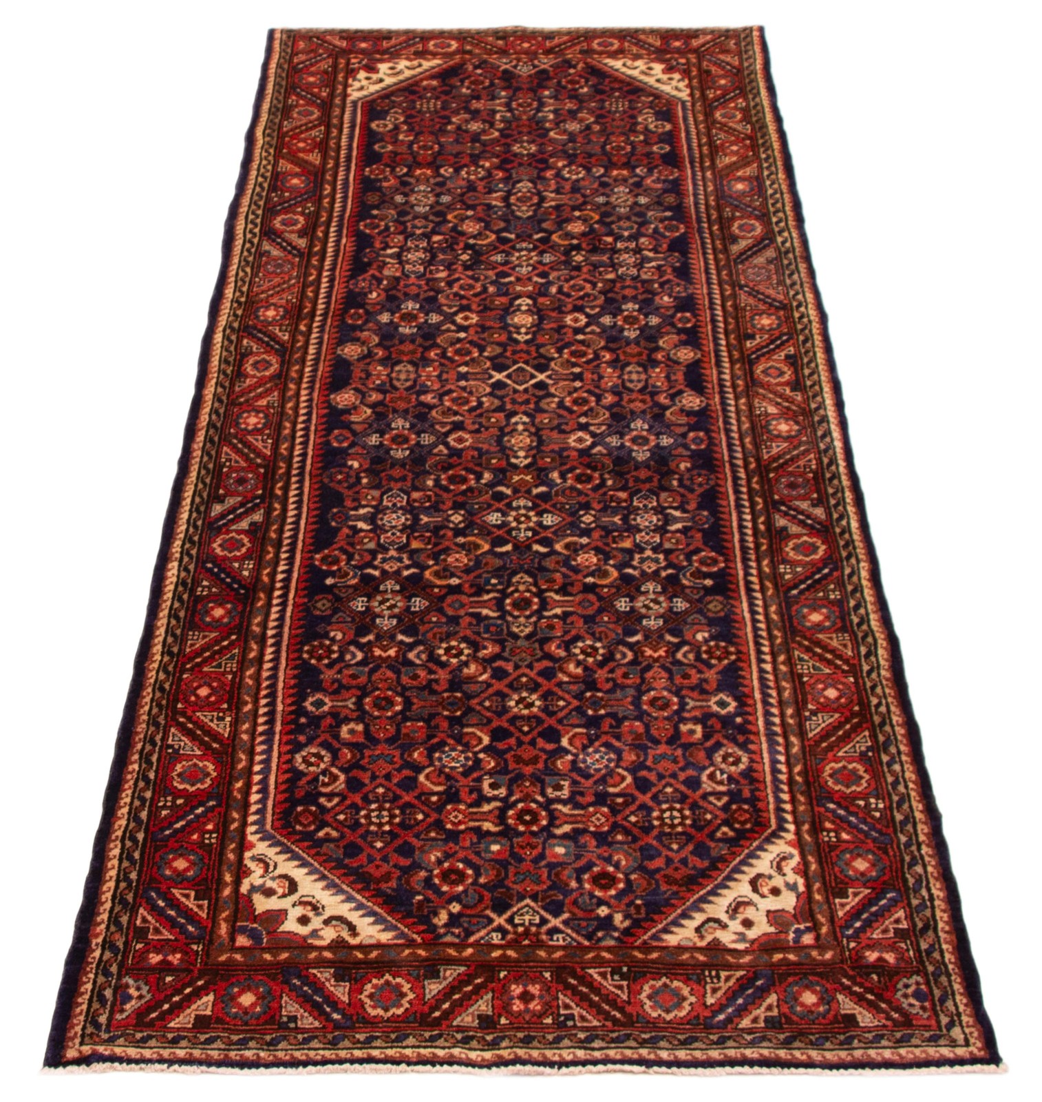 3’5″ x 10’2″ Vintage Hand-knotted Runner Rug Traditional Oriental Wool Carpet