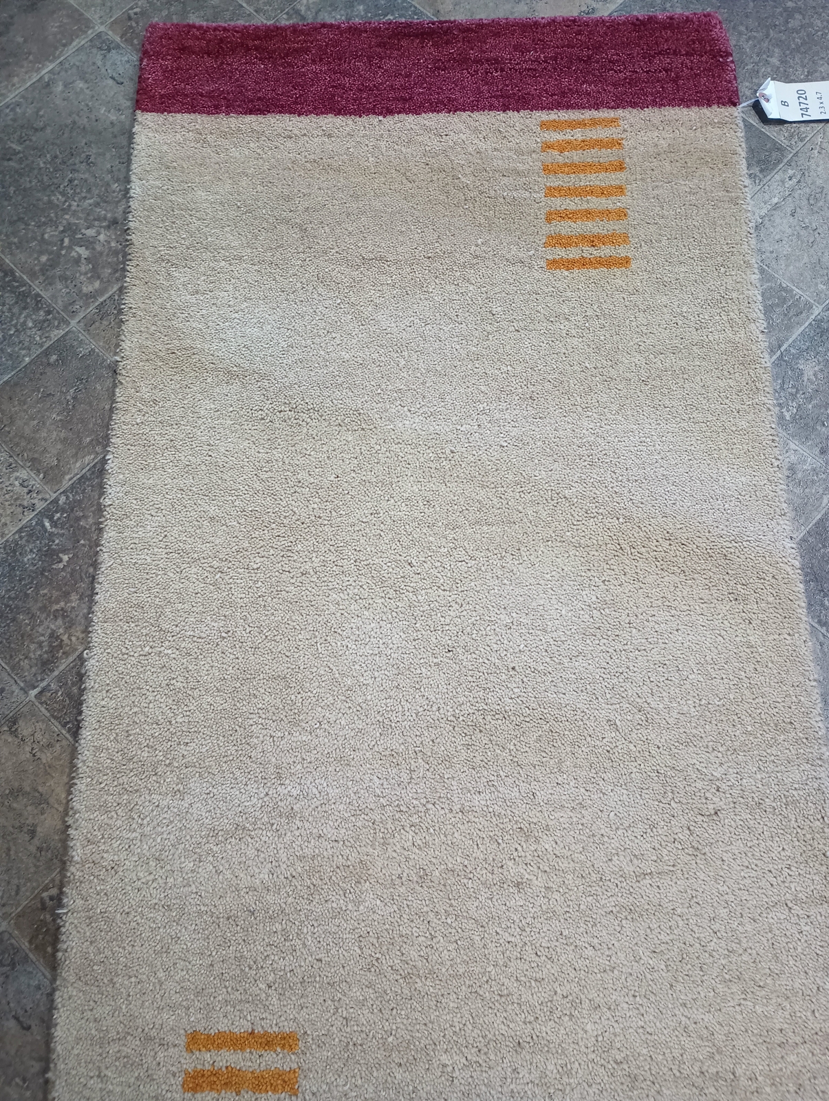 2×5′ Beige Burgundy Modern Simple Gabehh rug #B-74720