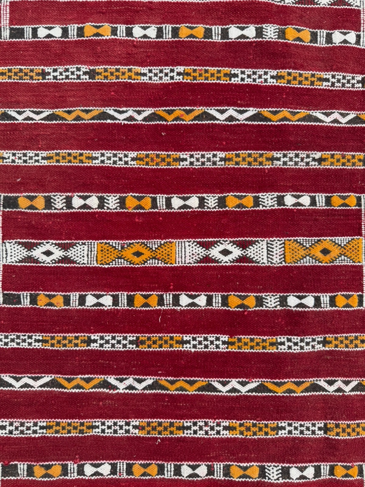 Vintage Hand Woven Moroccan Berber Wool Weaving Kilim Rug 132×85 Cm