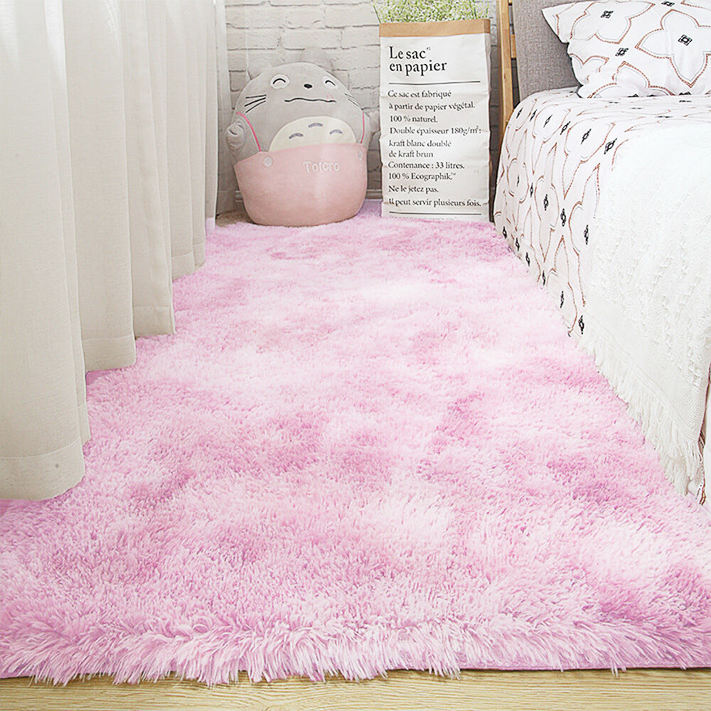 Large Shaggy Area Rugs Fluffy Tie-Dye Soft Floor Carpet Rug Bedroom Living Room