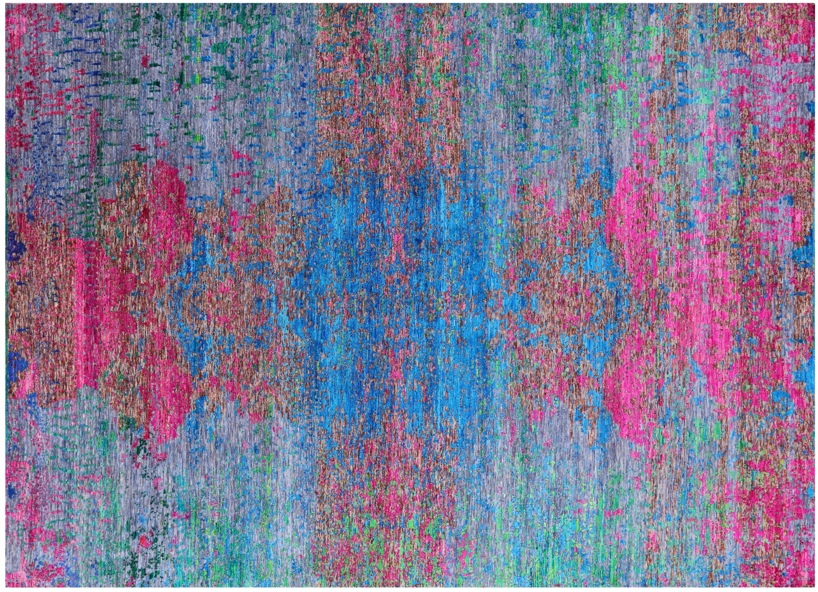 8′ 10″ X 11′ 11″ Hand Knotted Abstract Wool & Silk Rug – Q13485