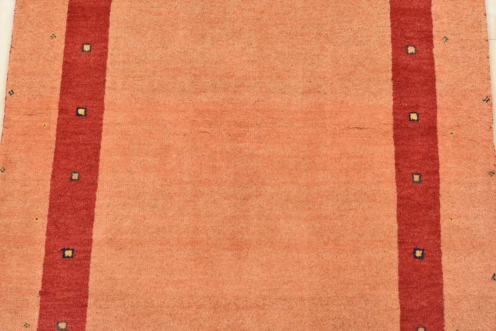 Gabbeh Rug 2’11” x 5’1” Orange Wool Contemporary Hand-Knotted Carpet
