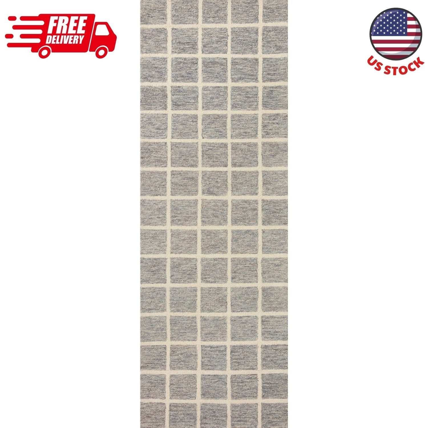 Slate/Ivory 2′-6″ x 7′-6″ Area Rug, Suitable For Various Room Layouts