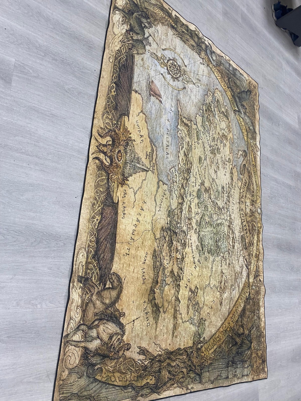 Middle Earth Map Rug, Lotr Unique Design, High-Quality Material, Perfect
