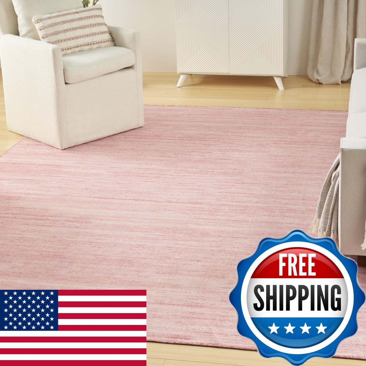 Nourison Home Washable Essentials Pink 710 X 910 Area Rug – Easy Clean Non