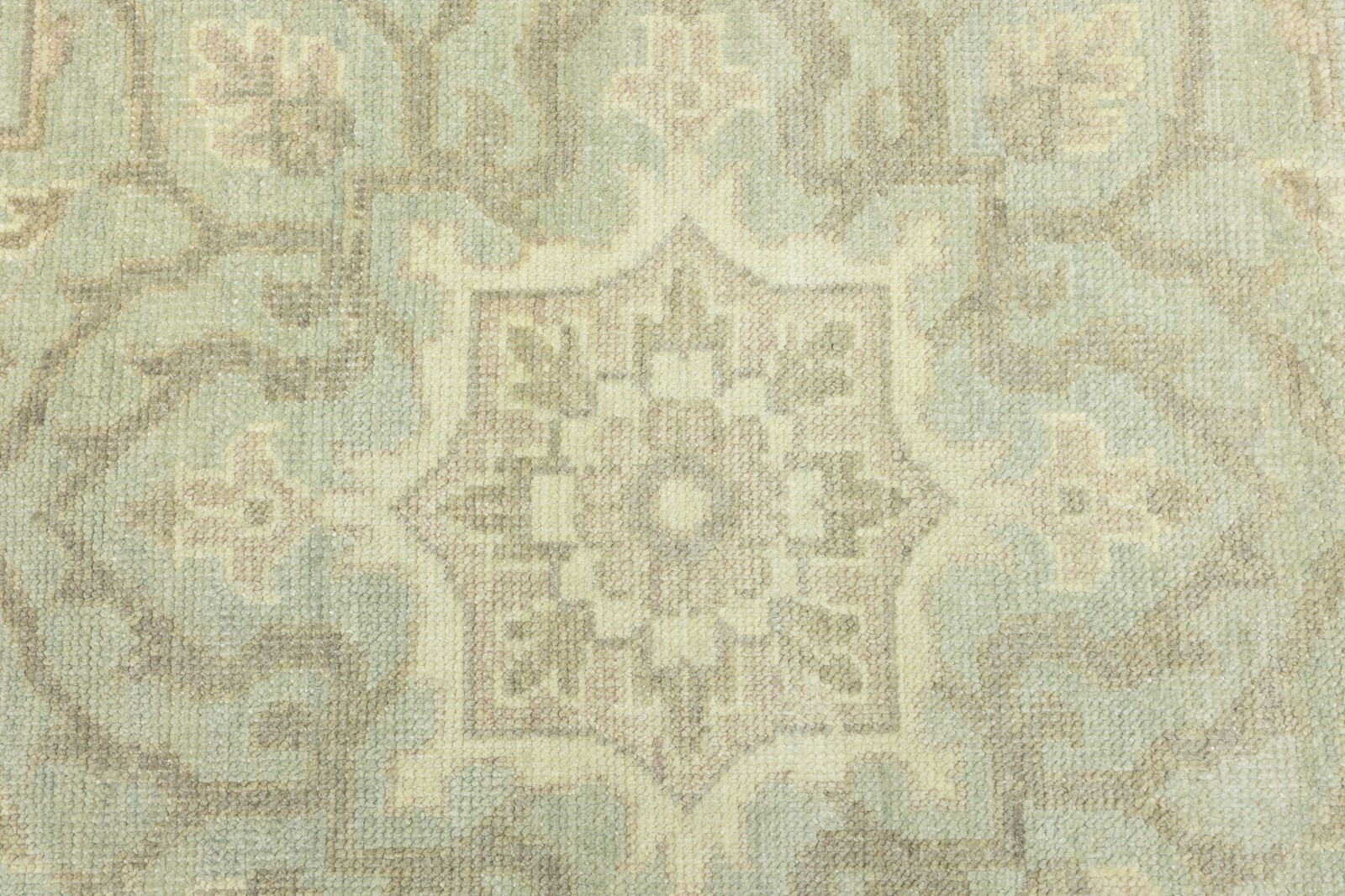 Handmade Floral Transitional Round Oriental Rug Muted Aqua Green Carpet 10X10 ft