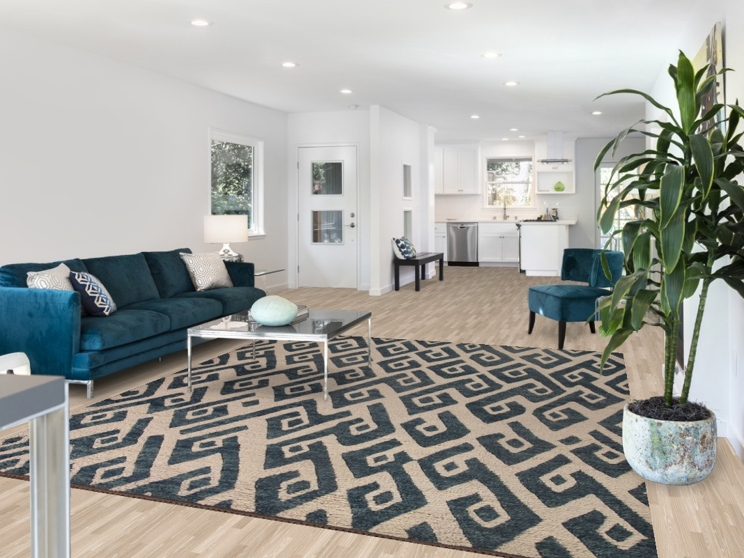 Ivory/ Blue Moroccan Shaggy Oriental Rug Wool Handmade Room Size Carpet 8×10