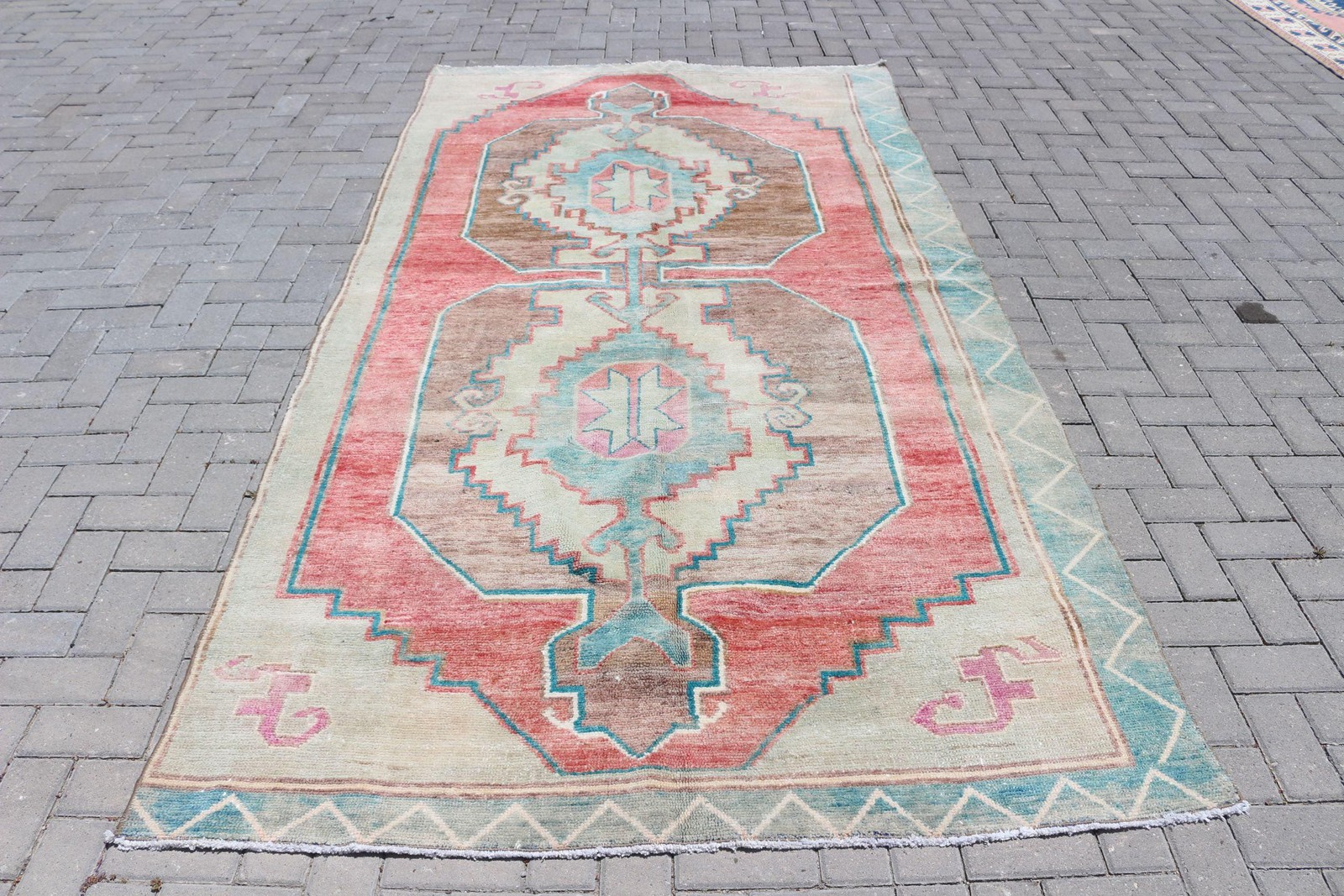 5,2×9,8 ft Rug, Turkish Vintage Rug, Red Wool Rug