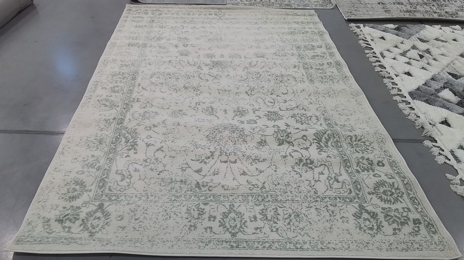 IVORY / SAGE 6′-0″ x 9′-0″ Back Stain Rug, Reduced Price 1172793023 ADR109V-6