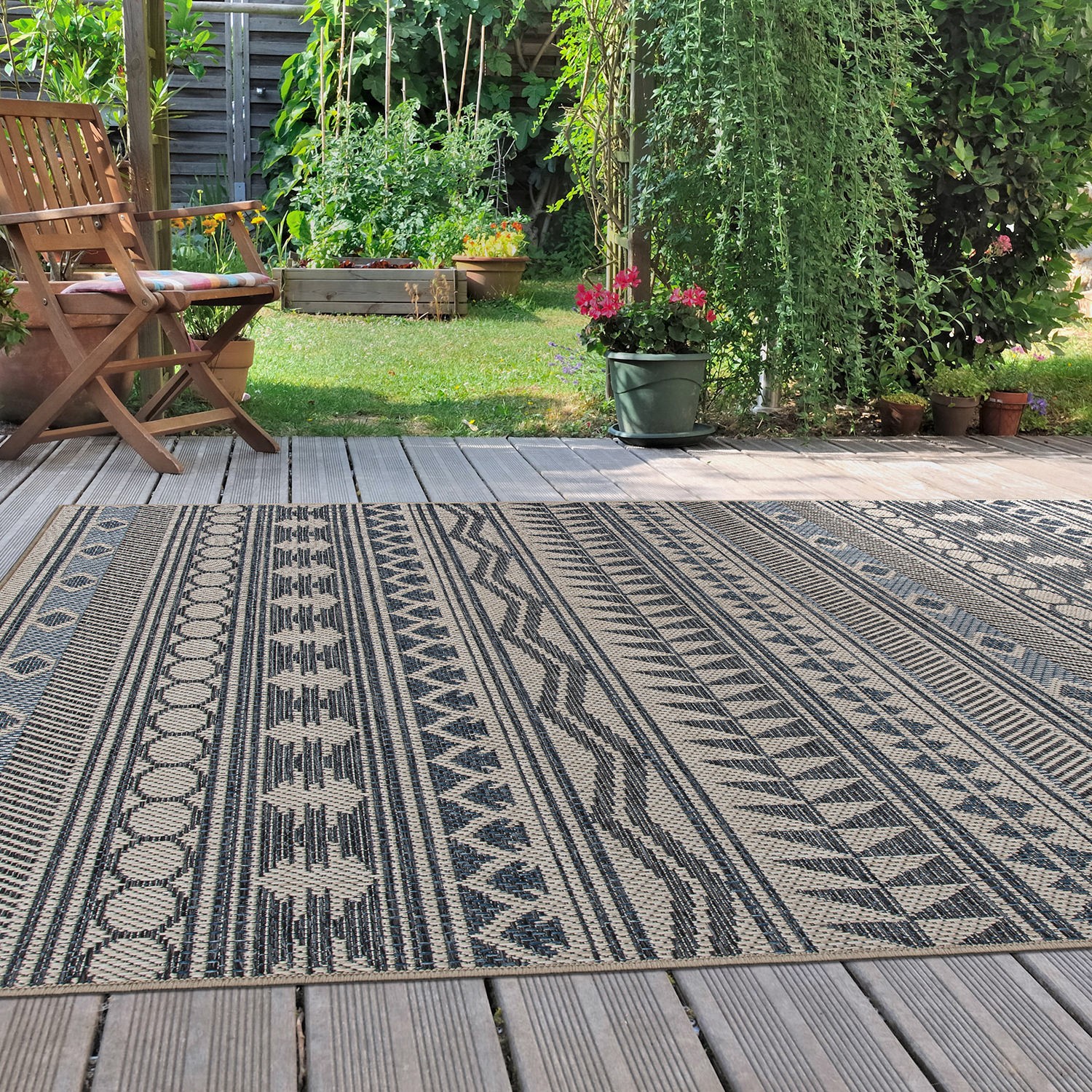 Rugshop Outdoor Carpet Rug Modern Bohemian Global Indoor Outdoor Patio Rugs 5×7