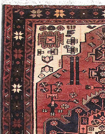3.8 x 5 Traditional Village Perrsian Tribbal Hamadan Rug #PIX-82699
