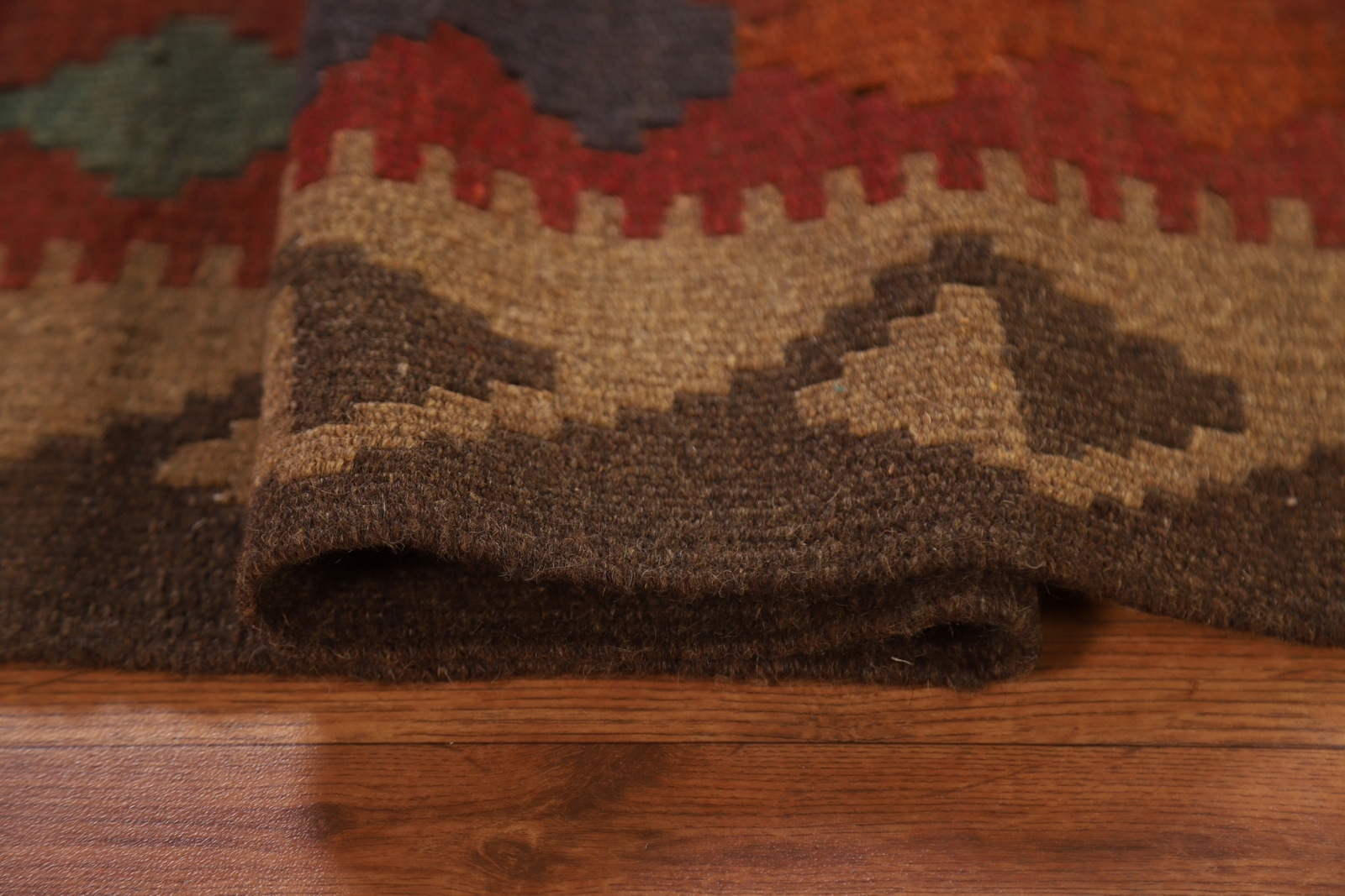 Tribal Traditional Geometric Kilim Area Rug Reversible Hand-Woven Carpet 5’x7′