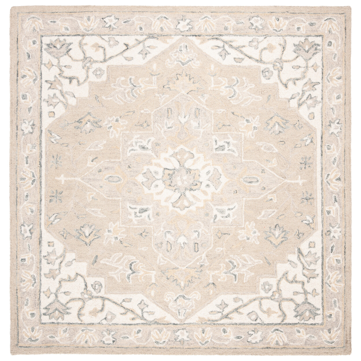 SAFAVIEH Micro-Loop MLP505F Light Grey / Ivory Rug