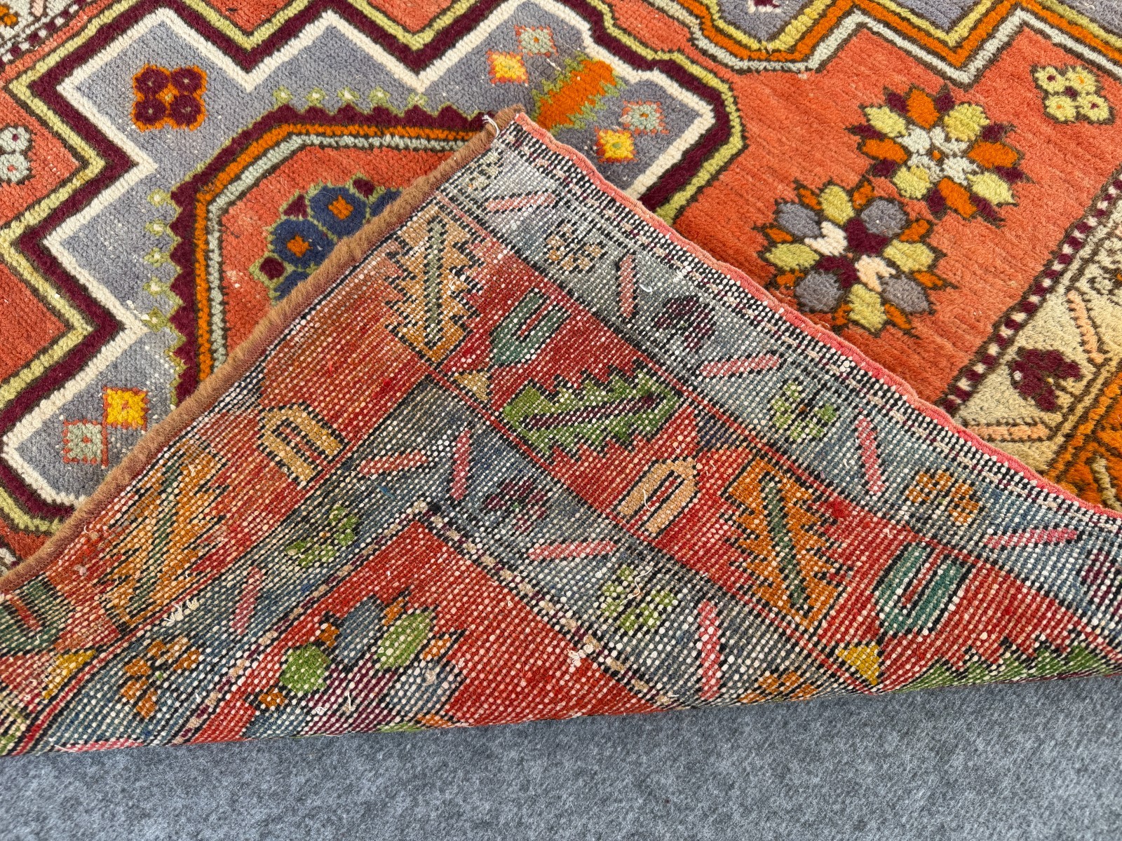 Vintage Caucasian Rug 4×7 Handmade Wool Rug Geometric Tribal Medallion Kazak Rug