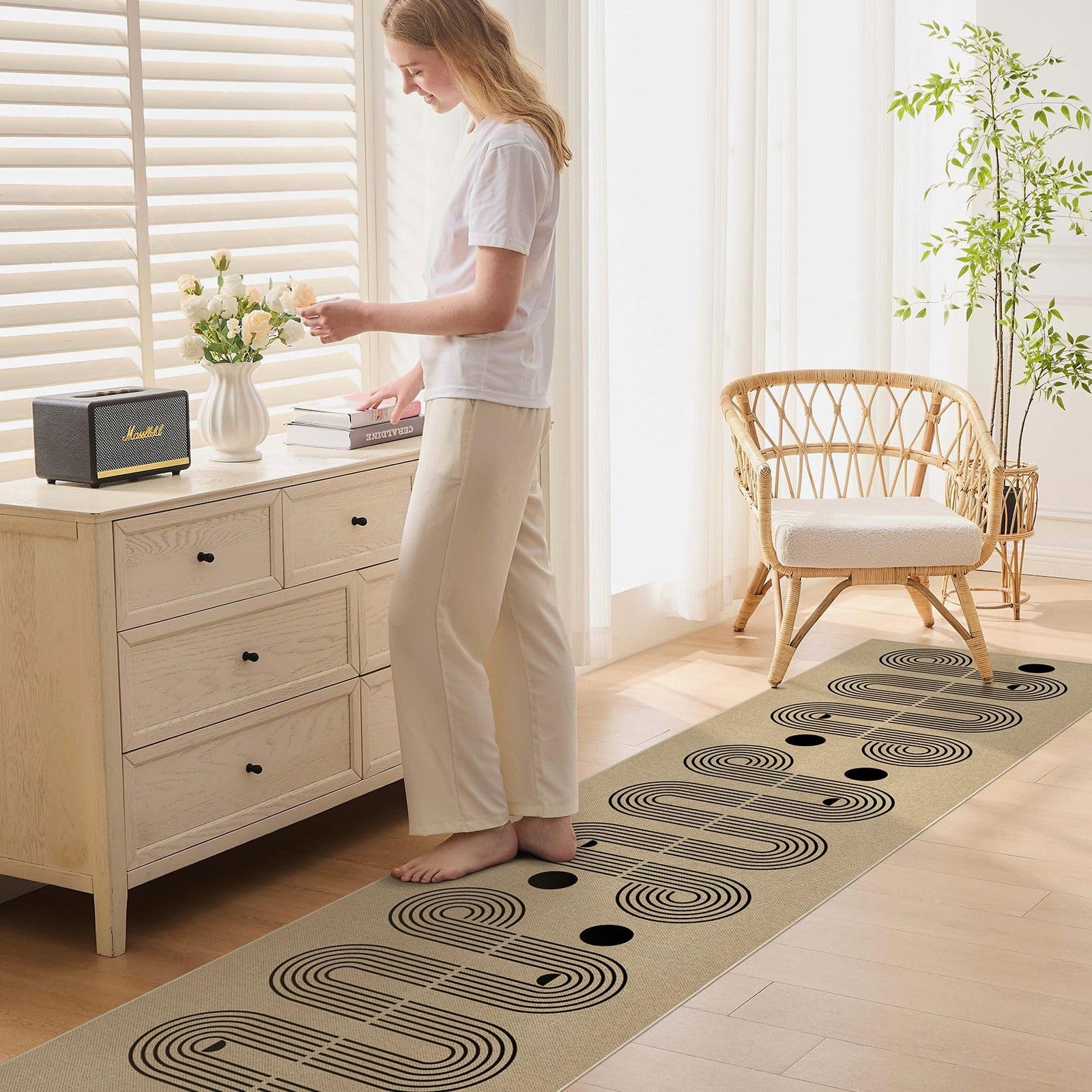 2×8 Outdoor Jute Runner Rug, Neutral Rugs Washable Farmhouse Patio Non Slip R…