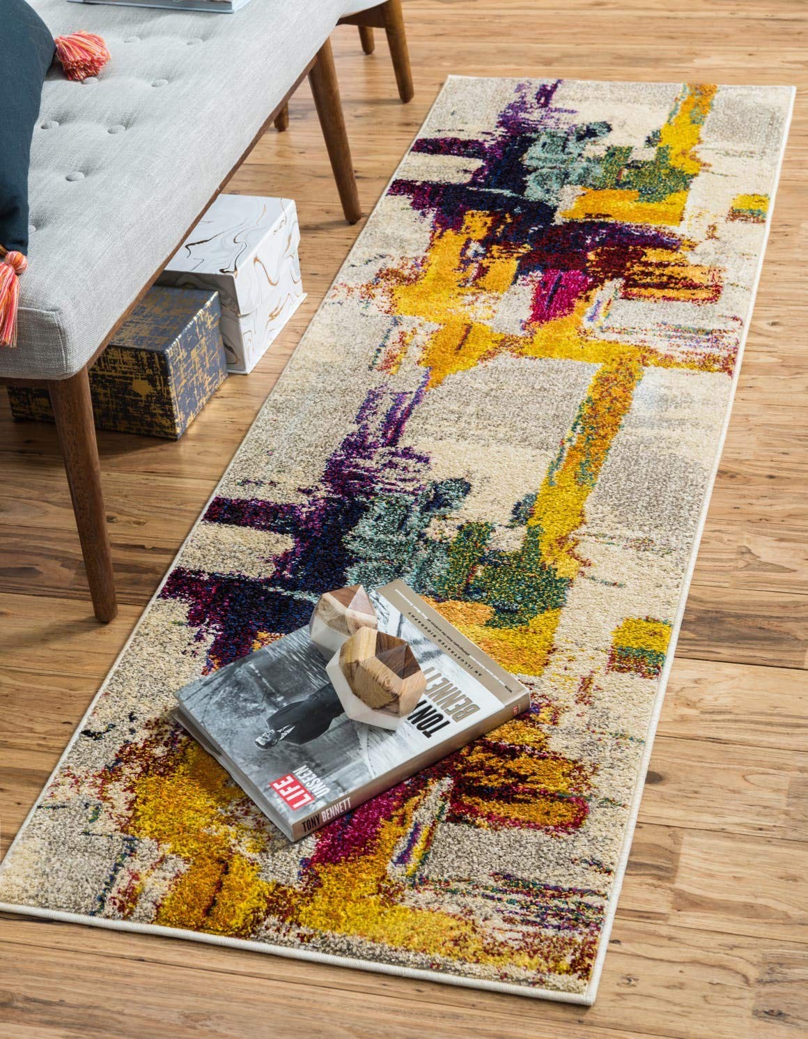 Estrella Collection Bright Colors, Geometric, Abstract, Modern Area Rug (2′ 7…