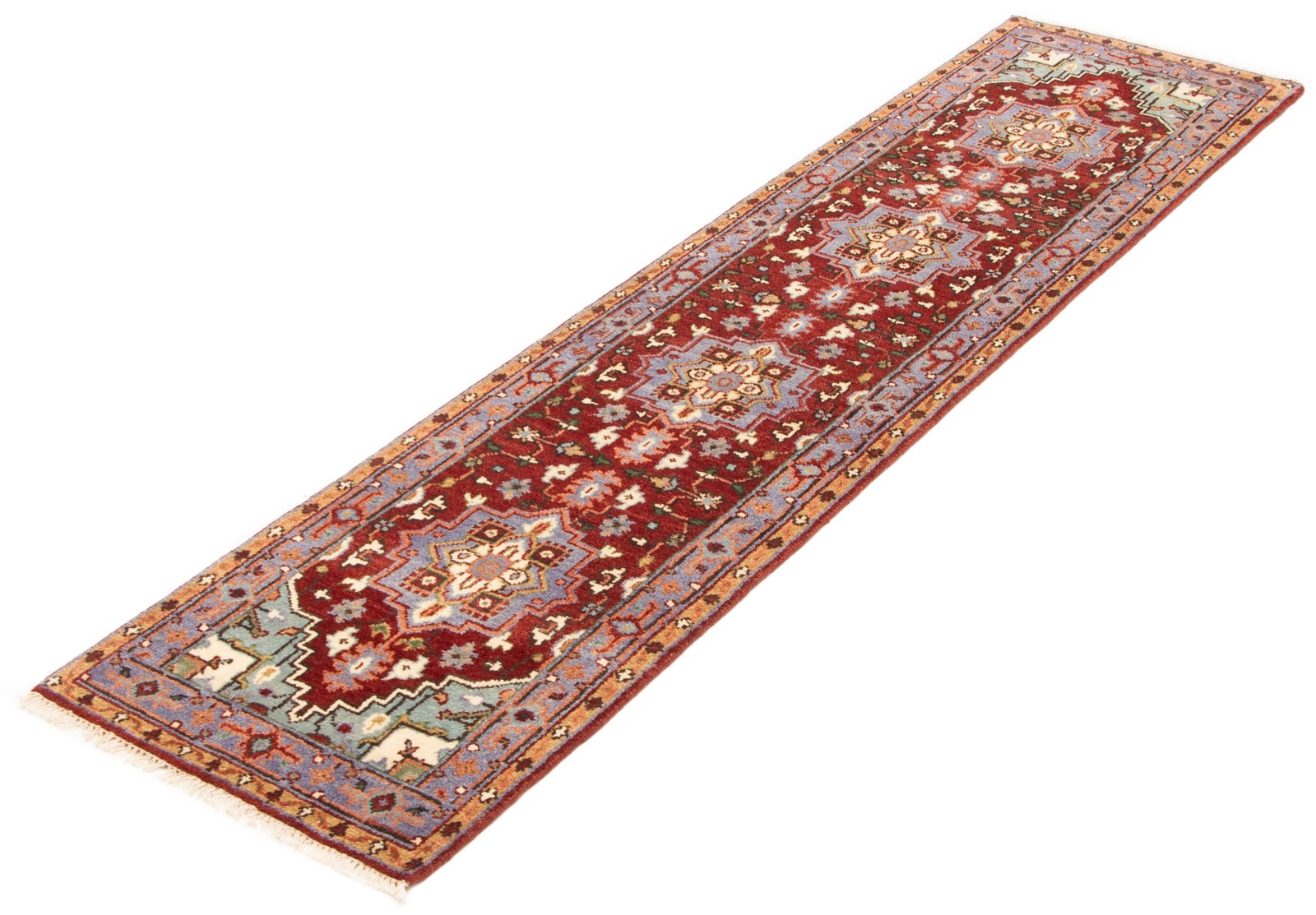 Vintage Hand-knotted Runner Rug 2’5″ x 10’2″ Traditional Oriental Wool Carpet
