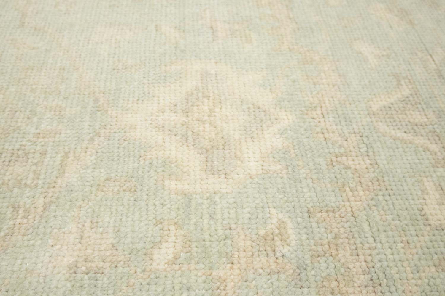 8×8 Muted Aqua Green Floral Handmade Oriental Round Rug Decor Carpet