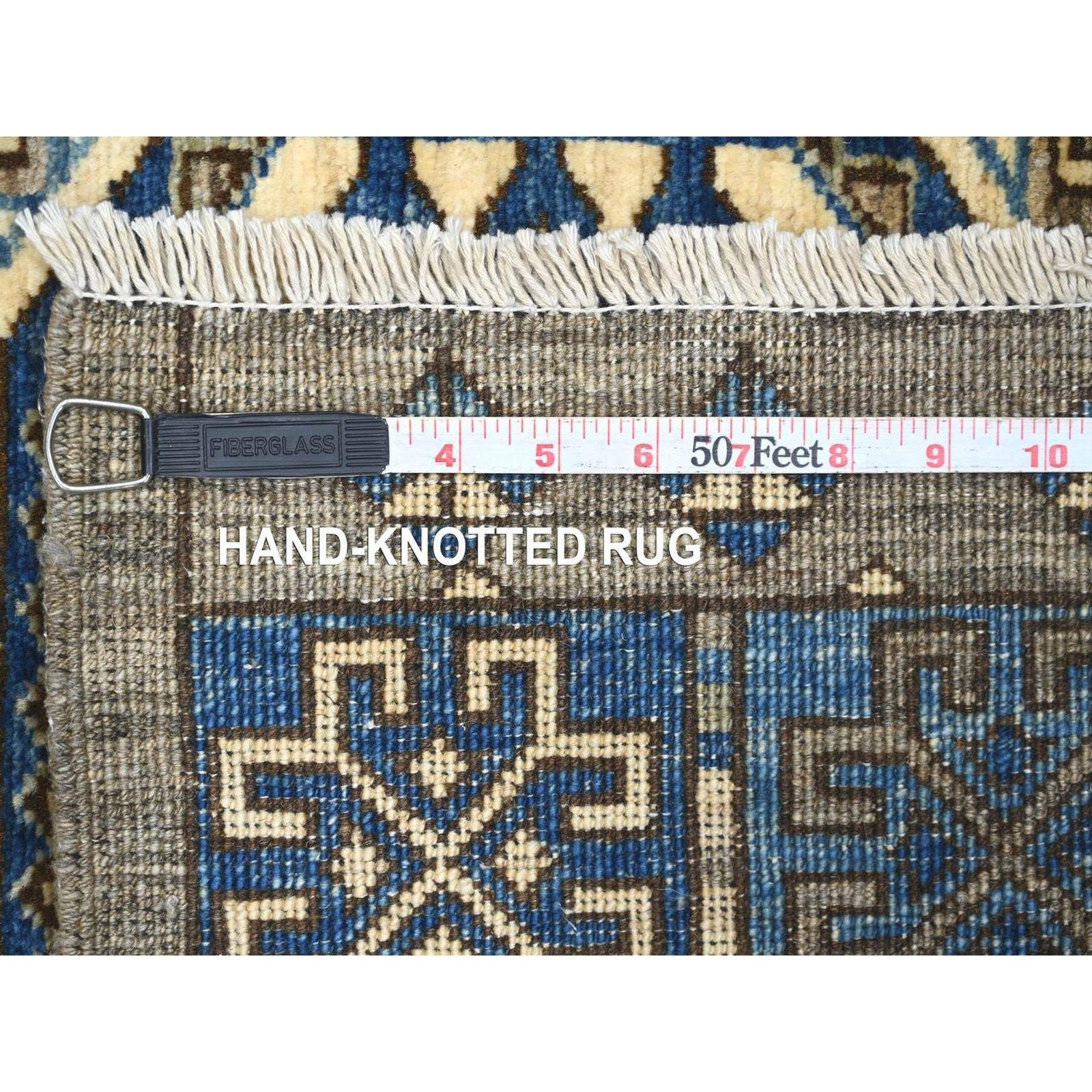 3’3″x4’10” Gray Hand Knotted Afghan Ersari Elephant Feet Design Wool Rug 22538