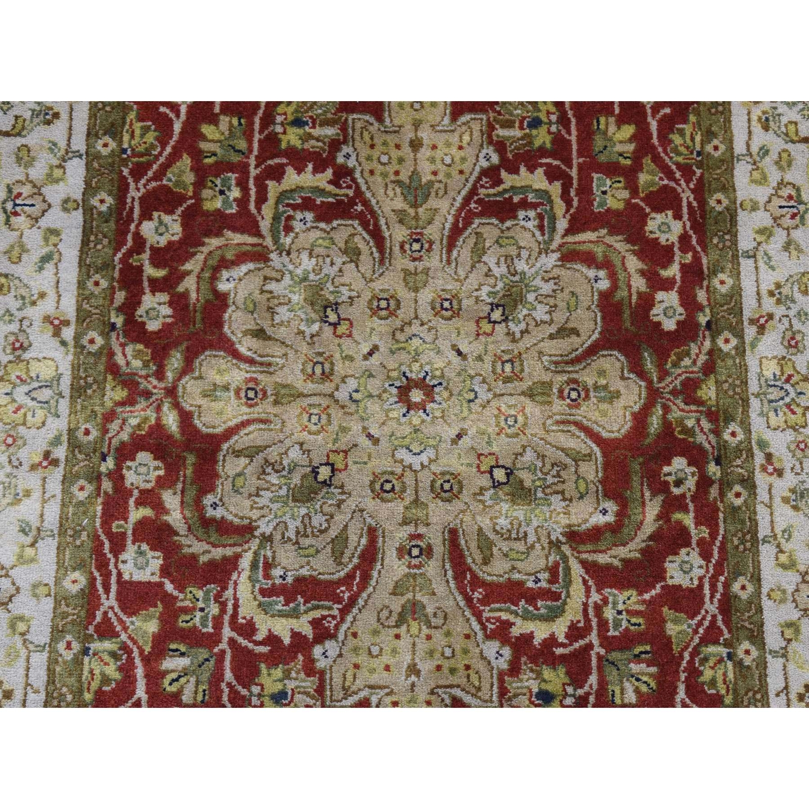 2’4″x11’5″ Barn Red Kishoon Revival Wool Hand Knotted 300 KPSI Runner Rug R87305