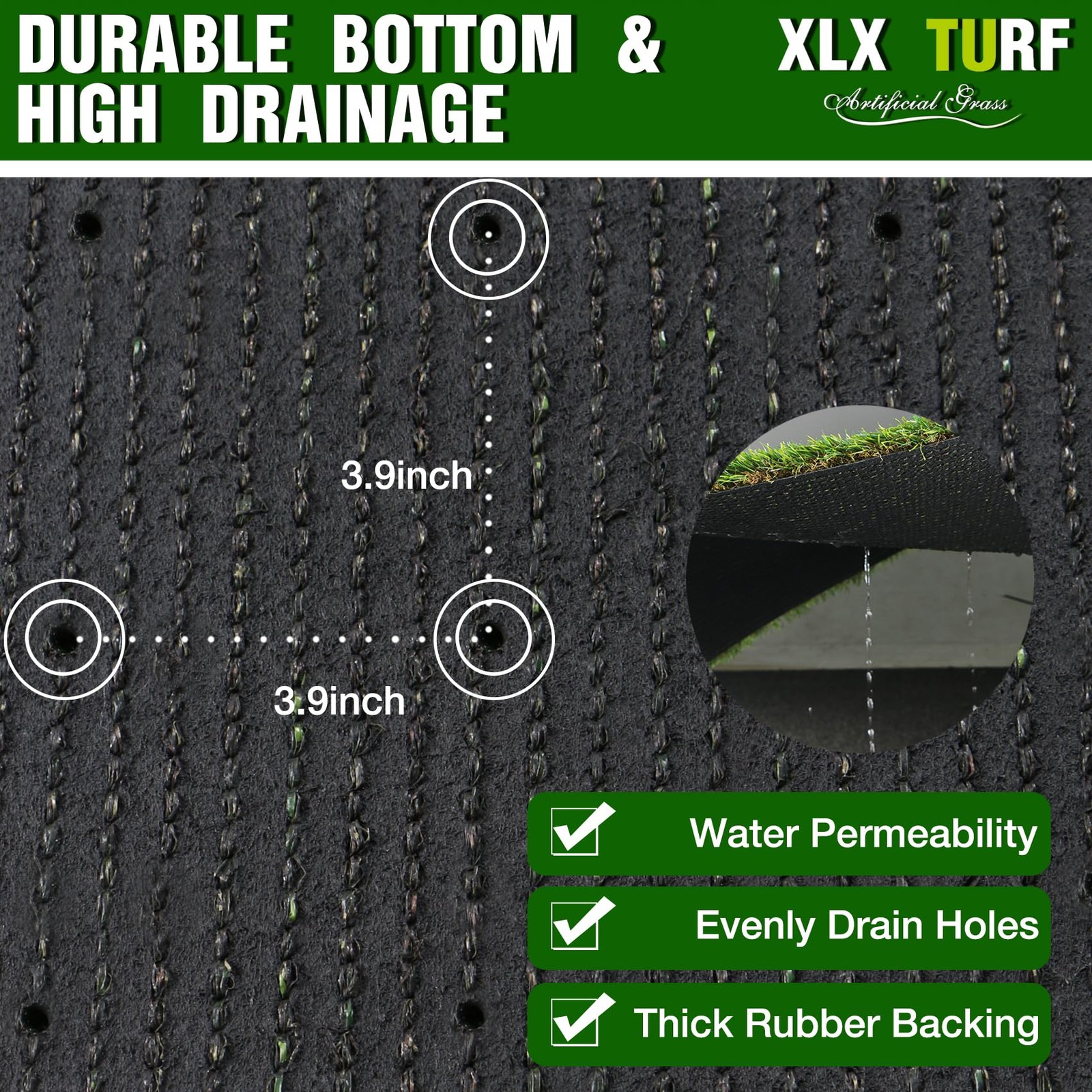 XLX TURF Realistic Artificial Grass Outdoor – 6 FT x 10 FT Ultra Thick & Pets…