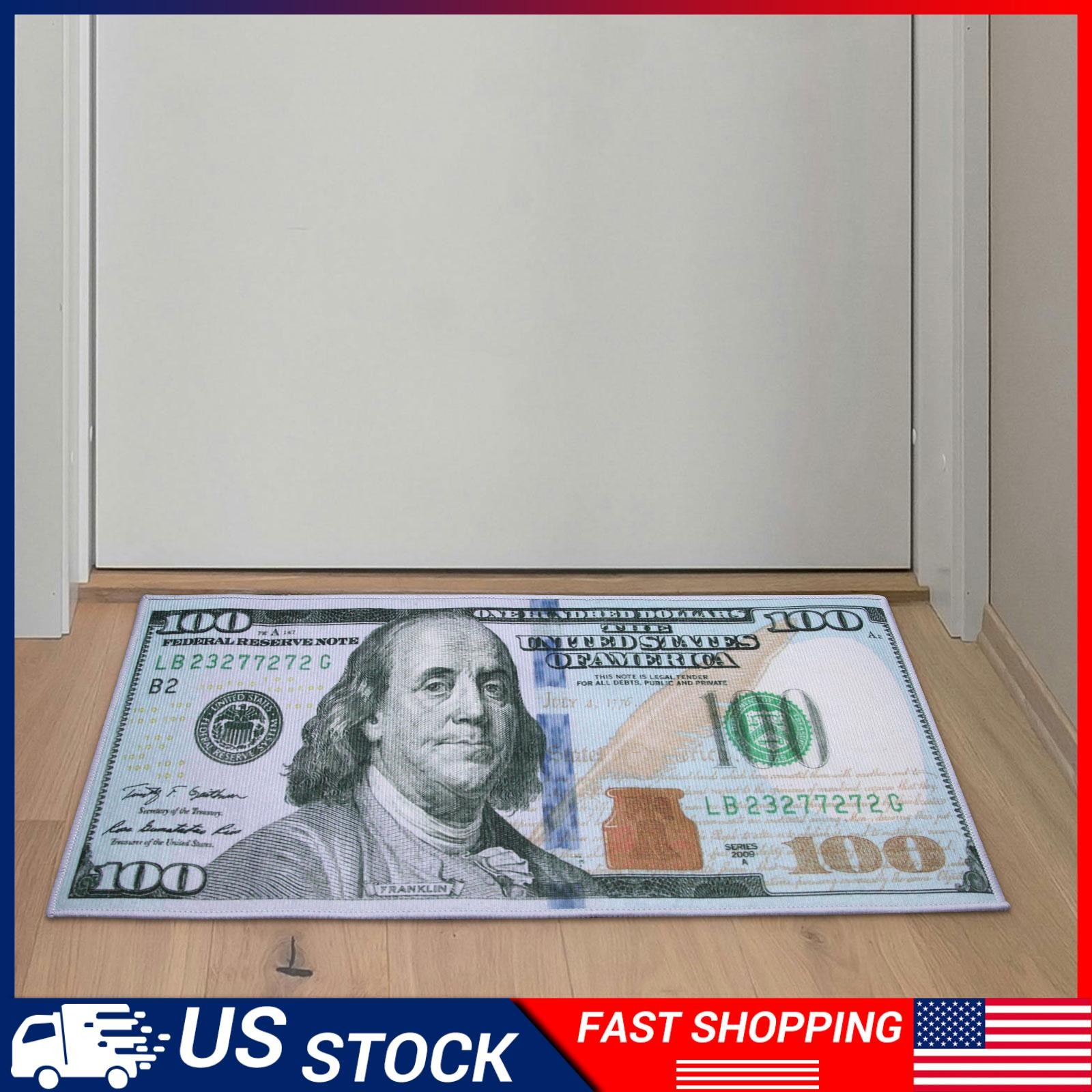 100 Dollar Bill Money Area Rug Carpet Floor Mat Home Decoration 23.8×15.9″ NEW
