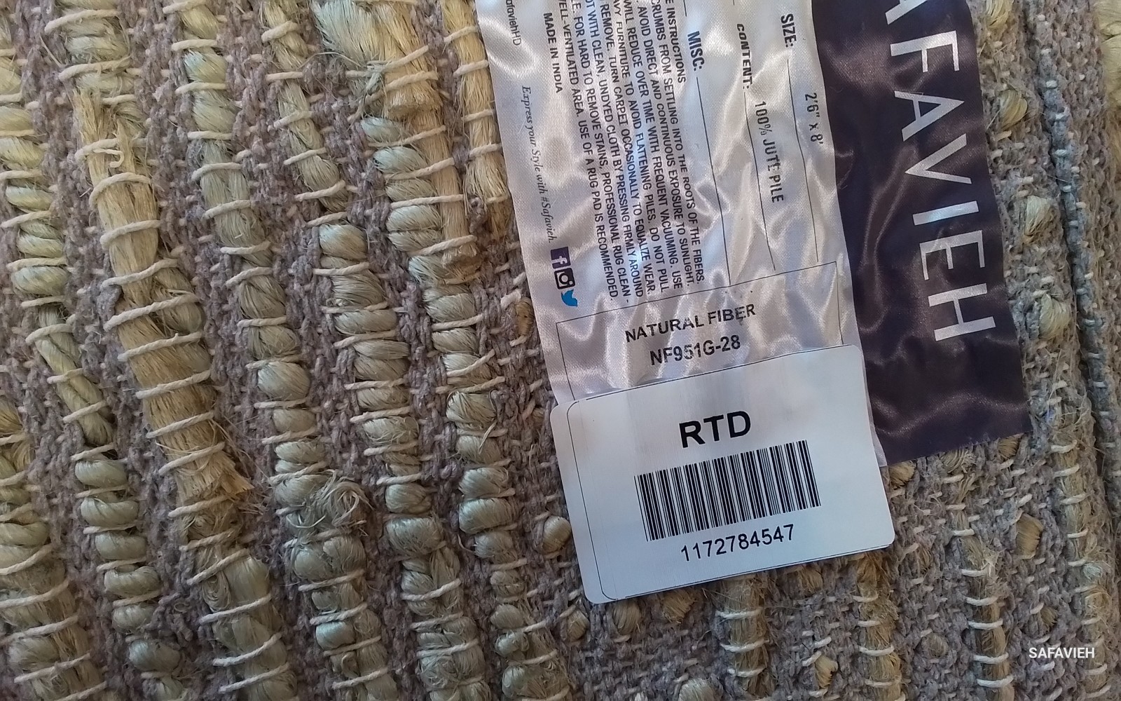 SILVER 2′-6″ x 8′-0″ Flaw in Rug, Reduced Price 1172784547 NF951G-28