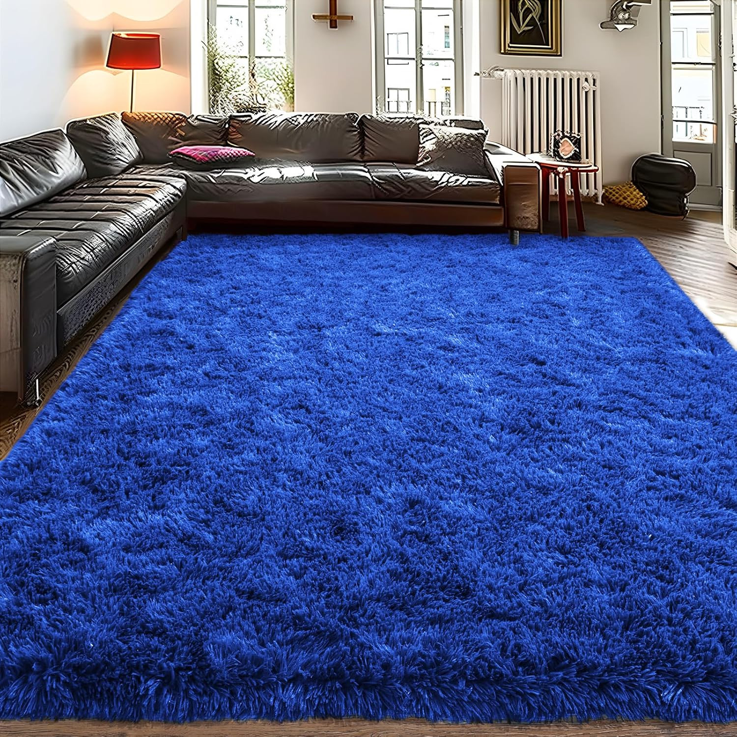 8X10 Large Area Rugs for Living Room, Ultra Soft Purple Big Shag Rug for Bedroom