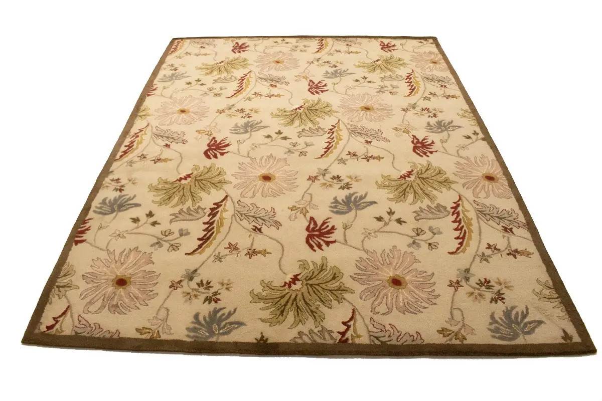 Hand-Tufted Floral Modern Wool Rug Plush Oriental Living Room Carpet 8X11 ft
