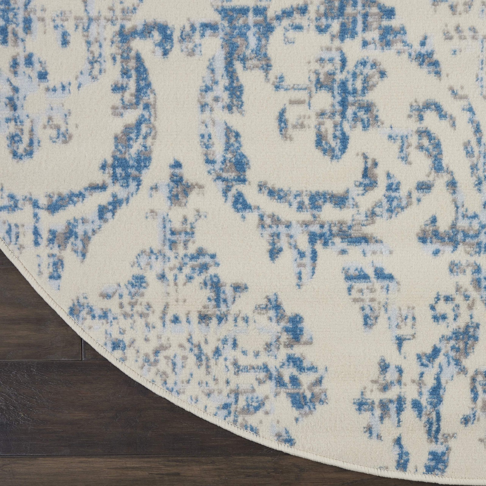 Nourison Home Jubilant Ivory Blue 8′ x Round Area Rug (Round),