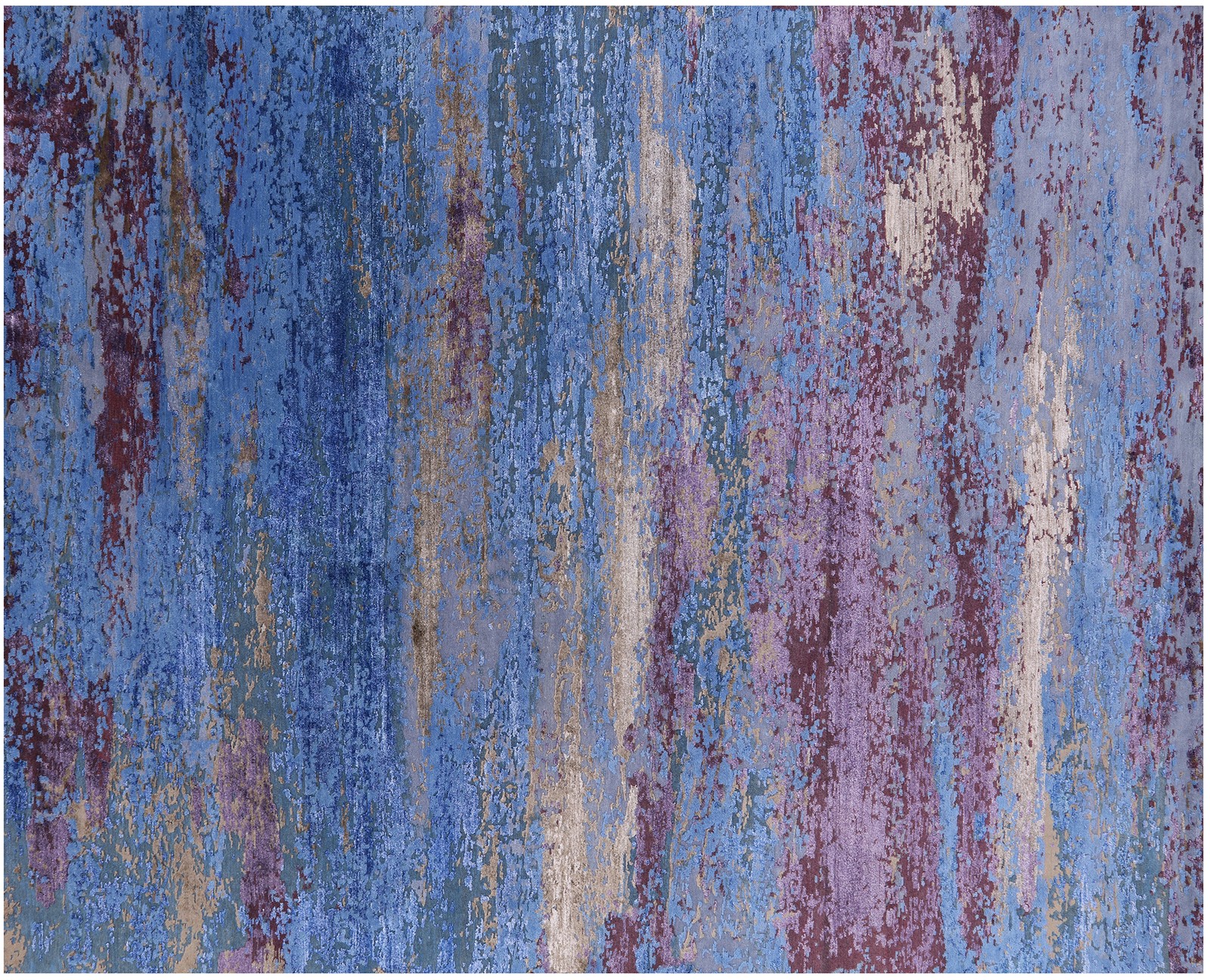 8′ 1″ X 10′ 0″ Wool & Silk Abstract Hand Knotted Rug – Q8783
