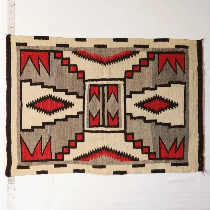 Southwestern Navajo Ganado Rug Handmade Antique Native American Wool Large Rugs
