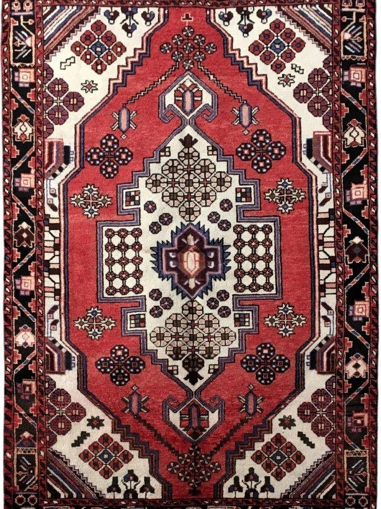 4.5 x 6.7 Red Perrsian Hamadan Rug 82107