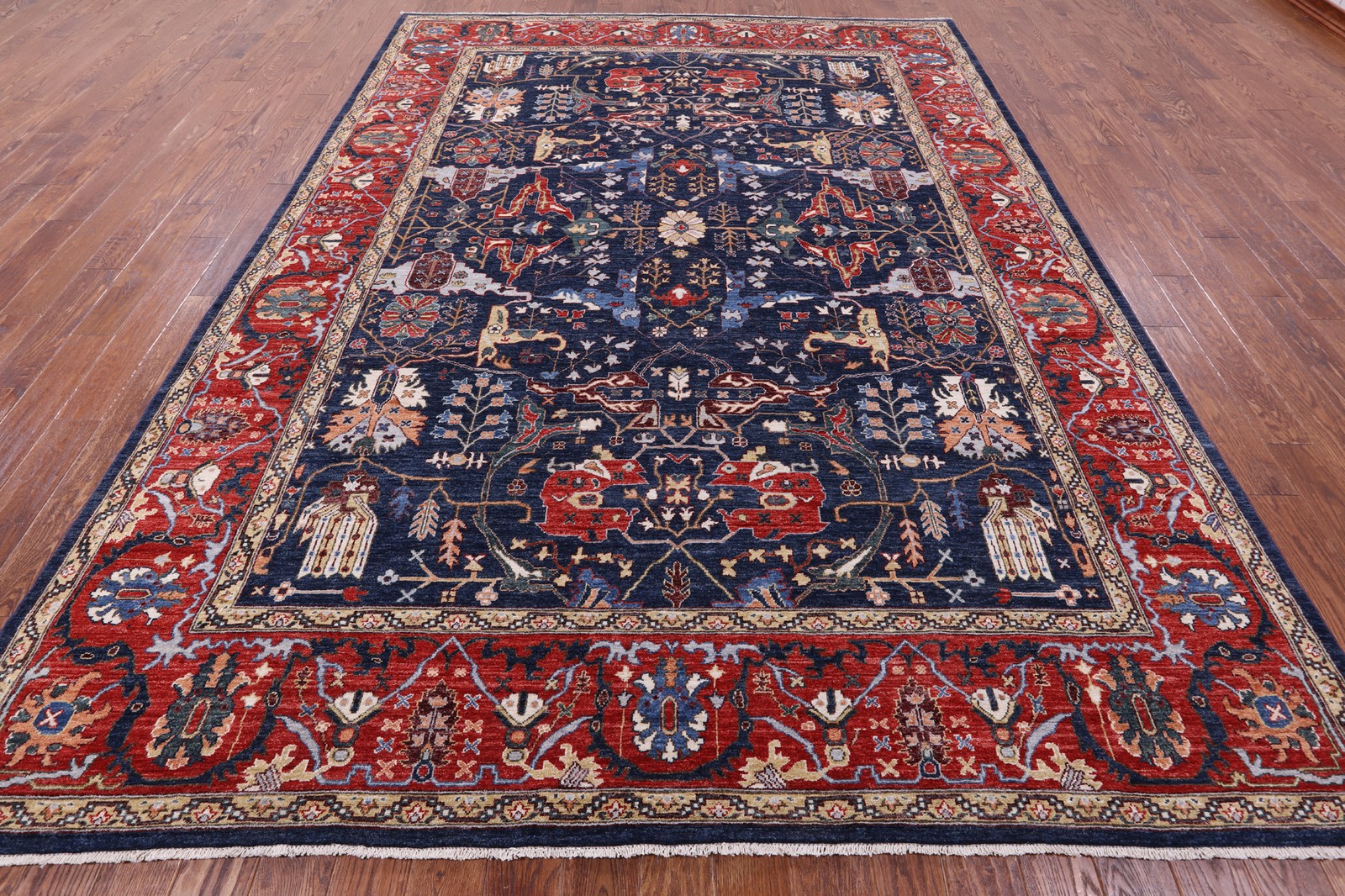 8′ 10″ X 11′ 11″ Fine Serapi Hand Knotted Rug – Q9550