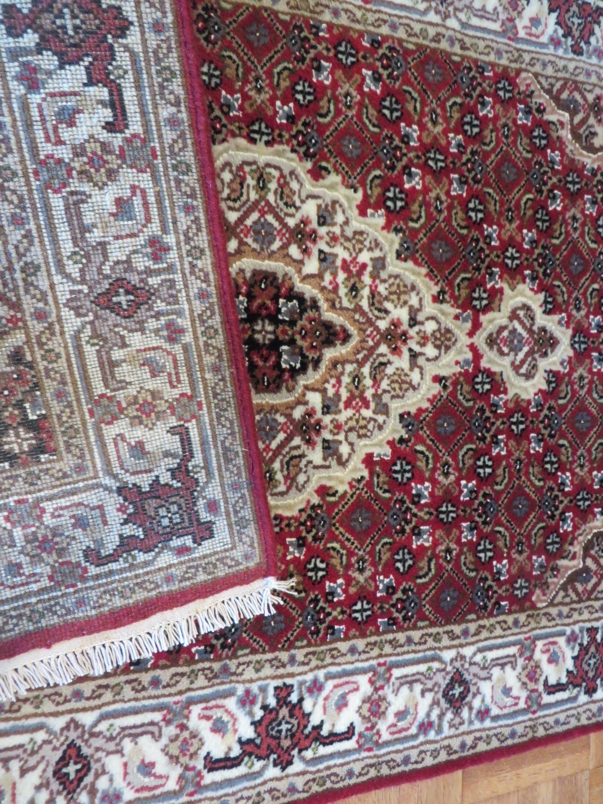 2’6 x 4’6 Hand Knotted Red Mahi Tabrez Oriental Rug Wool & Silk G3202