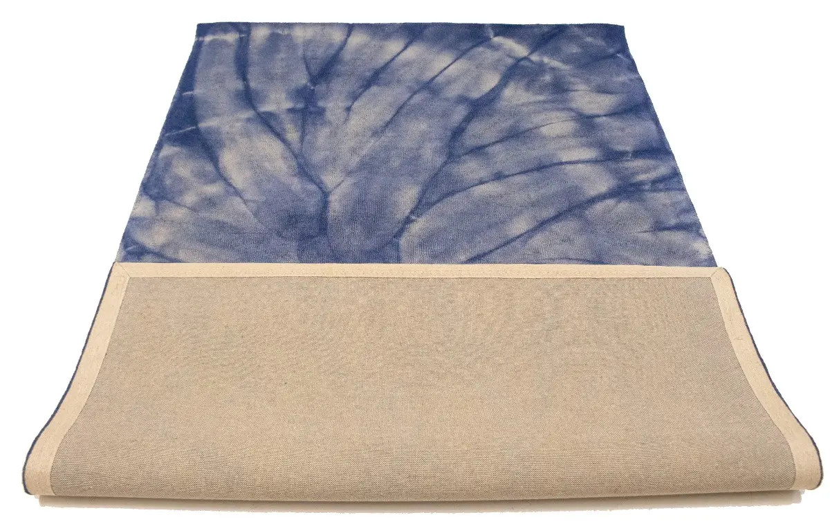 Modern Purple-navy Tie-Dye Design 5X8 Hand-Tufted Rug Contemporary Plush Carpet