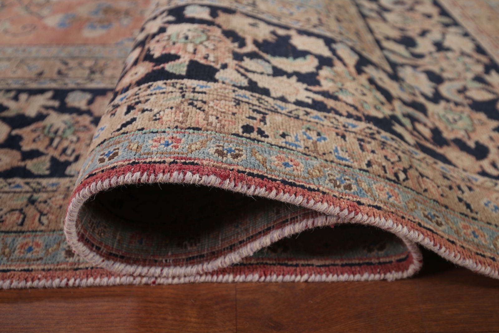 Vintage Traditional Pink Floral Area Rug 10×13 ft Hand-knotted Wool Carpet