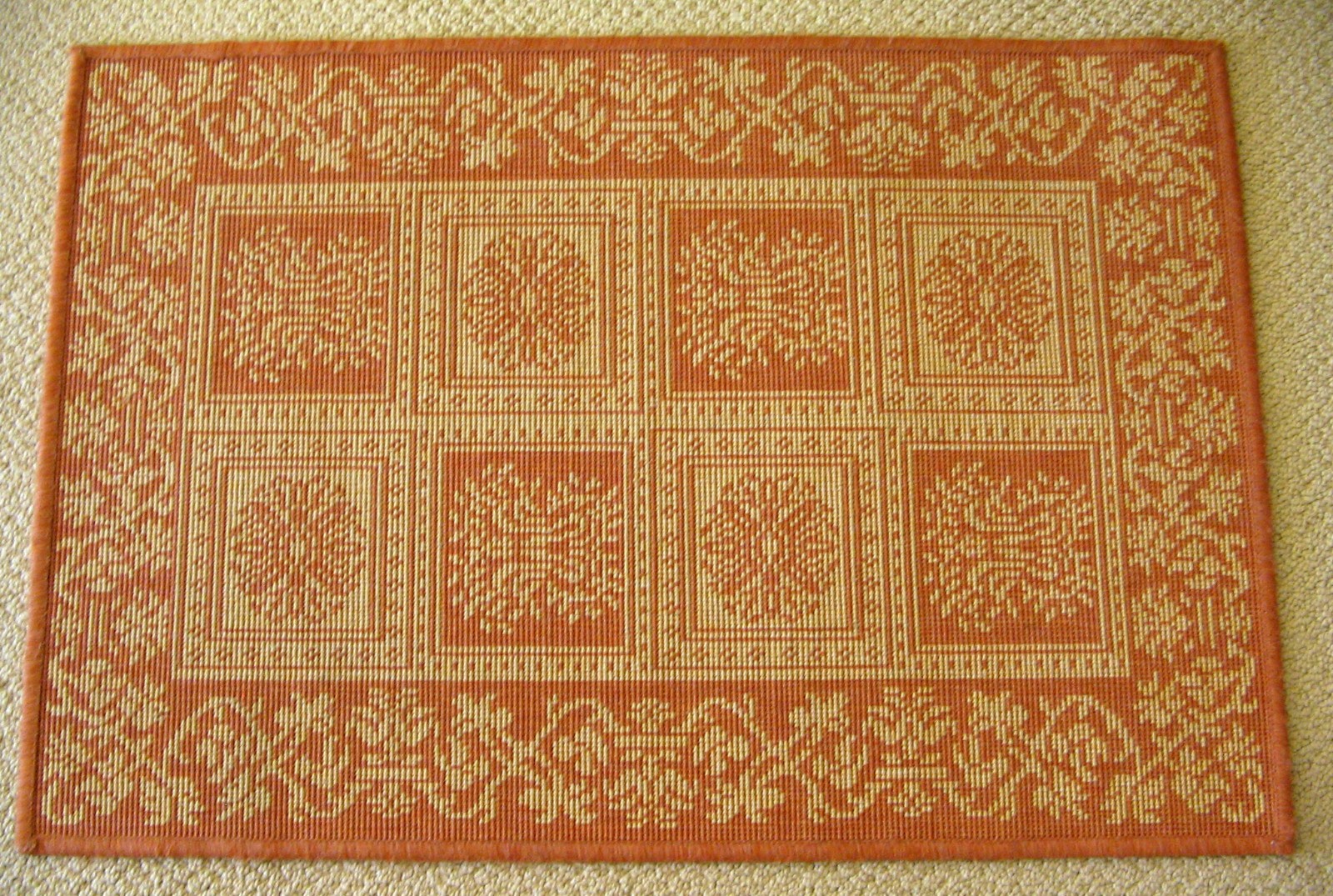 Area Rug Carpet Rectangle Geometric Southwestern Pattern 32×23 Hooked Woven GUC