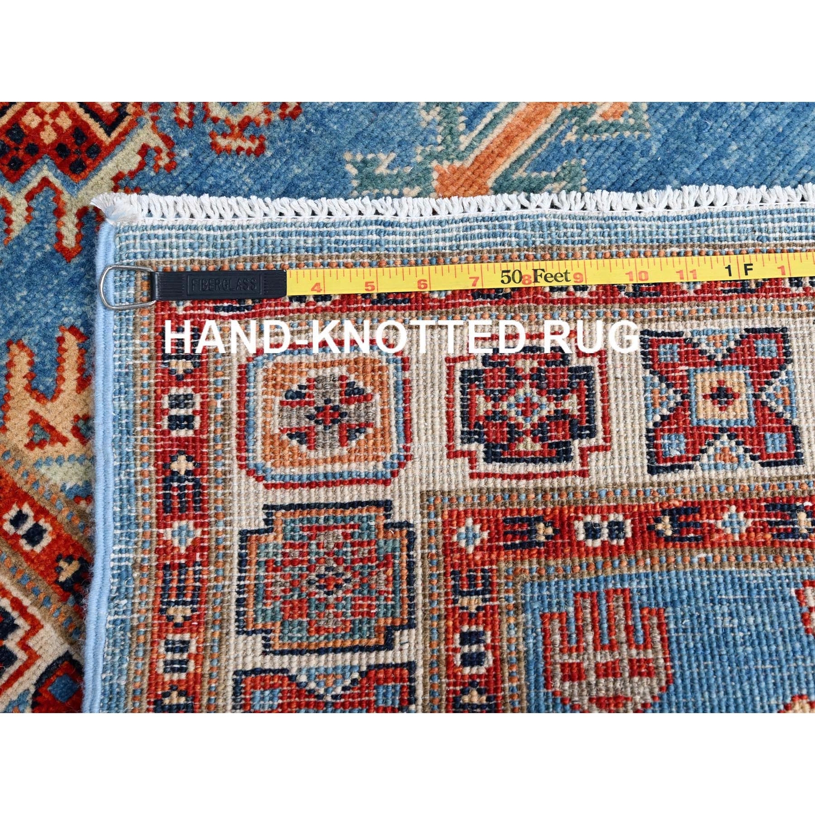 2’10” x 9’7″ Jelly Bean Blue Special Kazak Hand Knotted Wool Runner Rug R86452
