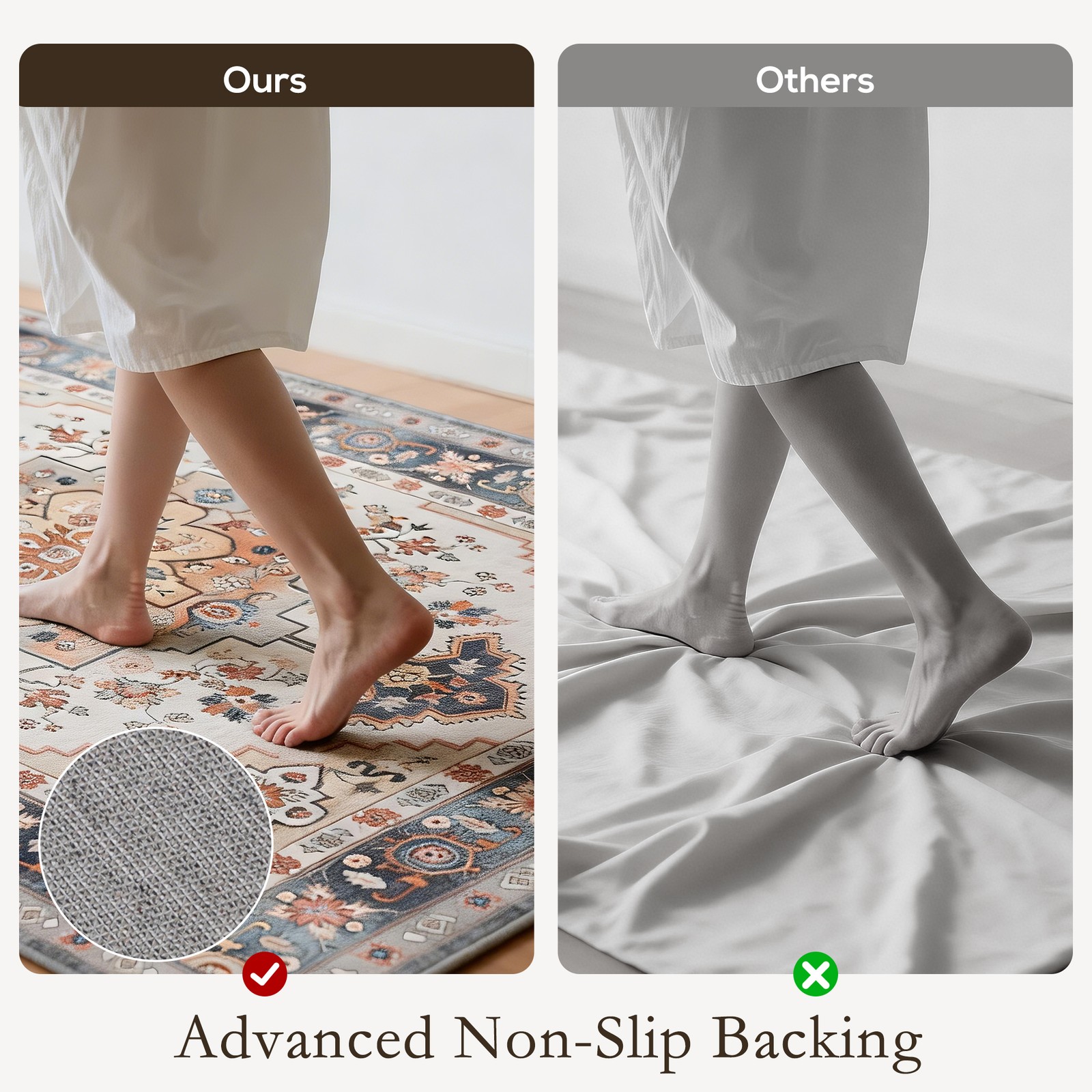 HOMCOM Area Rug 4×6, Machine Washable Rug for Living Room, Tawny Brown