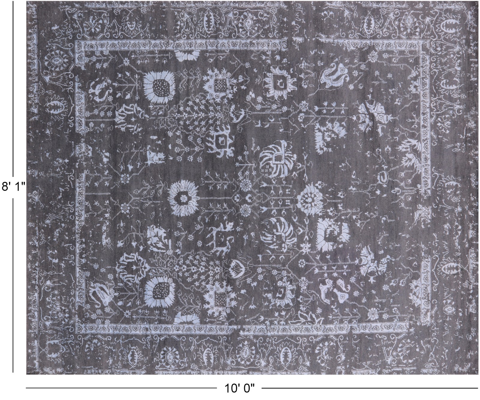 8′ 1″ X 10′ 0″ Traditional Wool & Silk Hand-Knotted Rug – Q6200