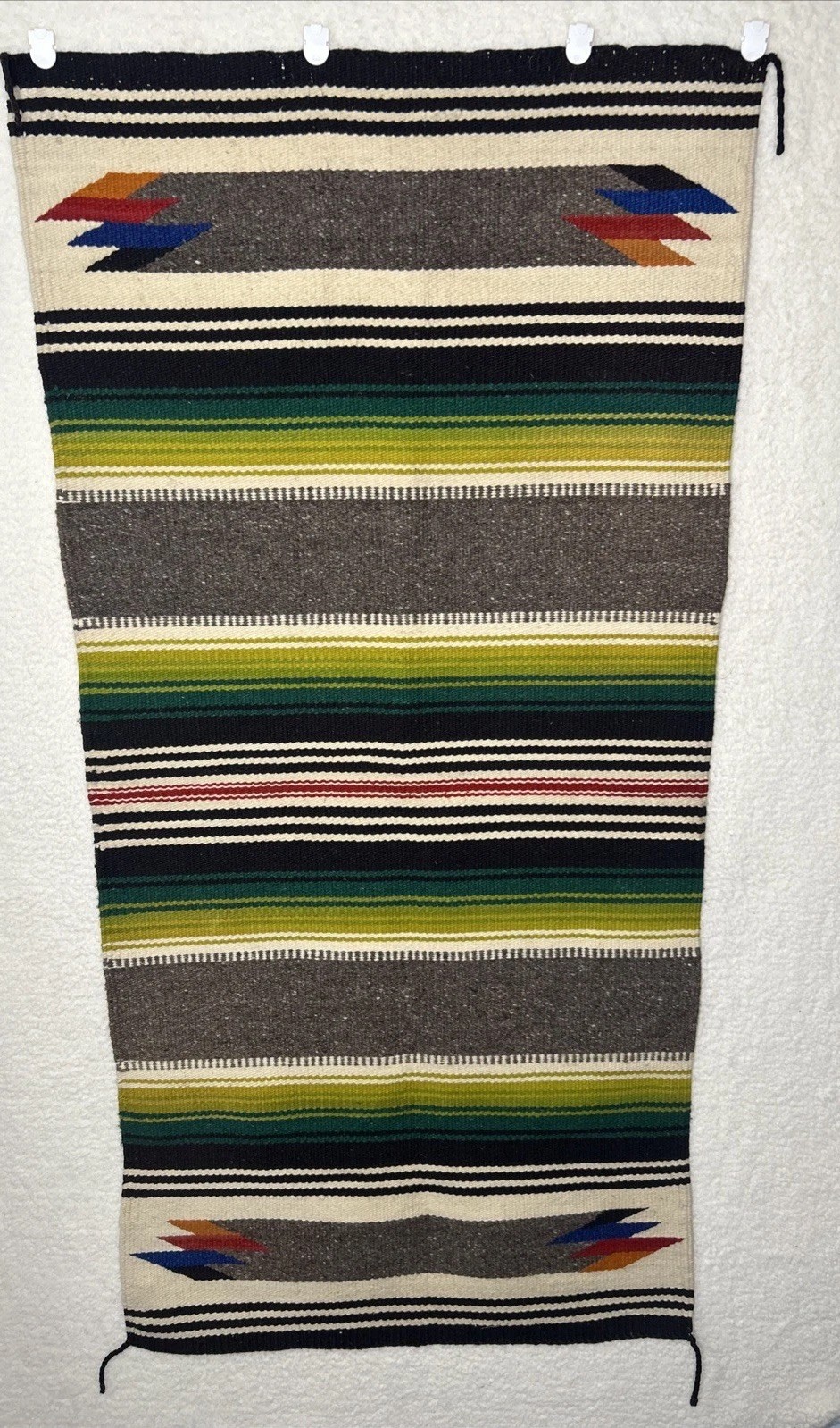 Southwest Design Acrylic Rug Beige Black Brown Blue Green Gold Gray NEW 29” X 60