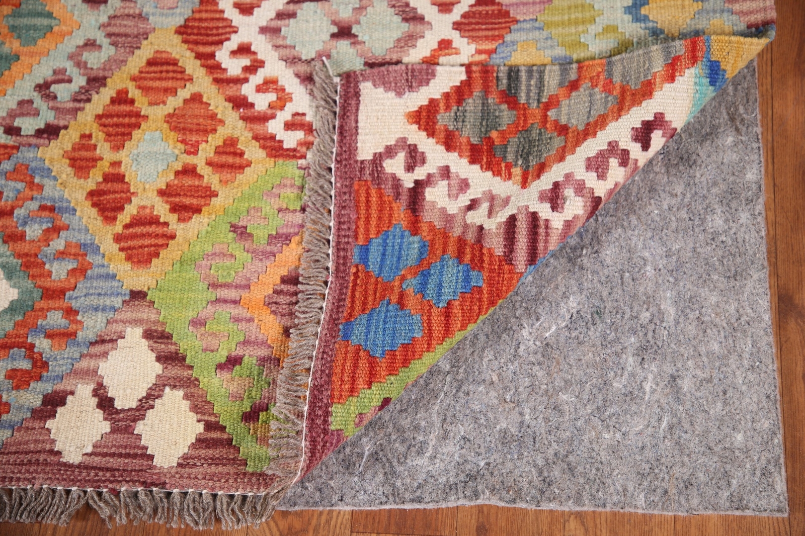 Colorful Kilim Rugs Rectangle Flatweave Pile Wool Kelim Carpets 7×10 ft