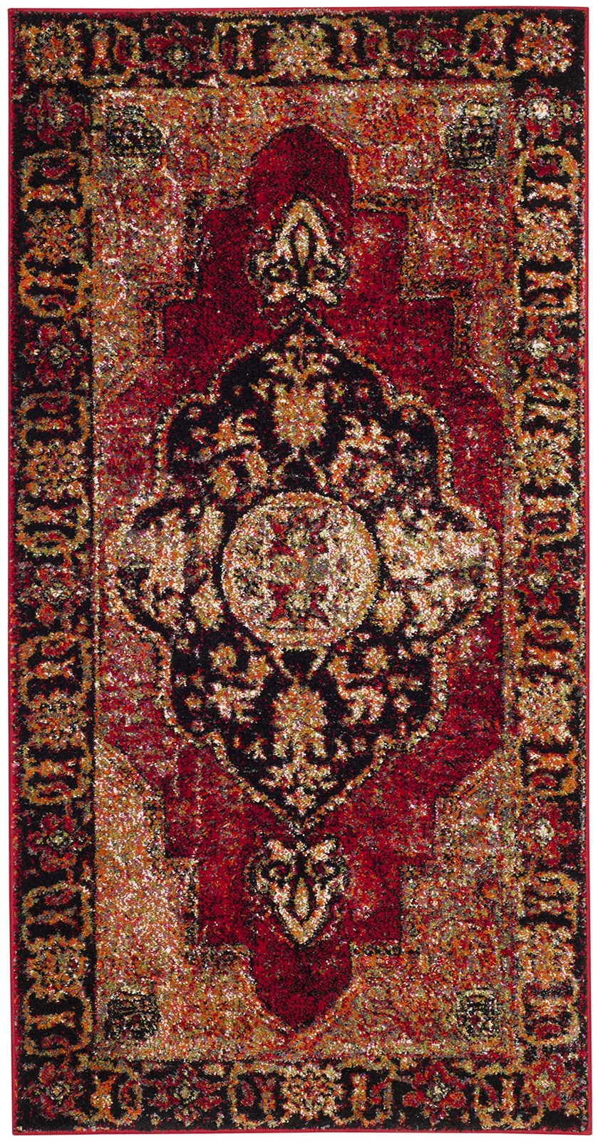 Vintage Hamadan Collection Accent Rug – 2’3″ x 4′, Red & Multi, Oriental Pers…
